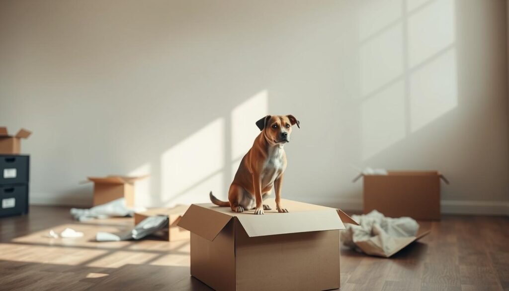 Dog experiencing relocation stress